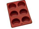 SiliconeZone Flexible Bakeware Red Flexible Large Muffin Mold 6-c.