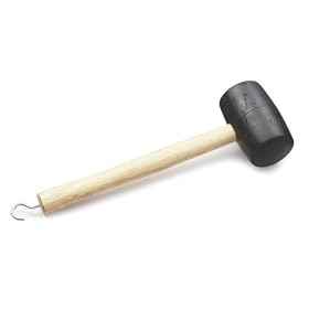 Rubber Mallet with Wooden Shaft and Peg Extractor