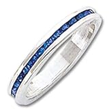 Sterling Silver 2.75mm Blue Eternity Band