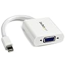 StarTech.com Mini DisplayPort to VGA Video Adapter Converter 1920x1200 - White  Mini DP to VGA Adapter M/F