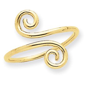 14k Swirl Toe Ring by JewelryWeb