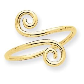 14k Swirl Toe Ring by 