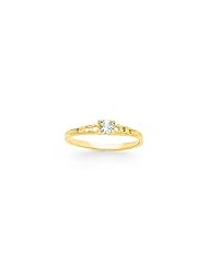 14k Madi K 3mm Aquamarine Birthstone Baby Ring