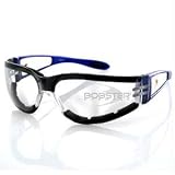 Bobster Action Eyewear Shield II Sunglass, Blue Frame, Clear Lens