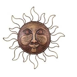 Sun Sundaes Metallic Brass Metal Wall Art Decor Sculpture 16 "