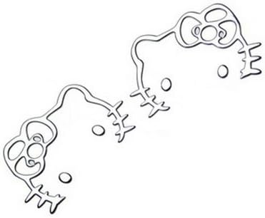 (2) 3D Hello Kitty Soft Gum Style JDM Euro Cool Funny Car Decal or Sticker