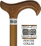 Royal Canes Pewter Collar Wood Cane   Afromosia