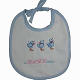 Personalized Ducky Bibs - Color Blue - Thread Color Yellow