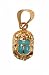18K Egyptian Jewelry Pendants - Gold Scarab with Stone - Turquaise