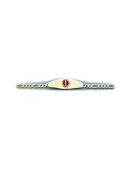 14K Yellow Gold Medical Alert ID Figaro Chain Bracelet - Length 7 Inch
