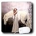 Mythical - Girl with Unicorn - Mouse Pads