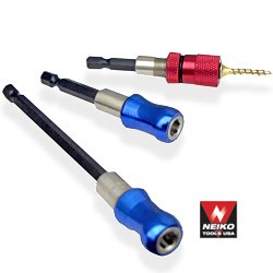 Quick-Change 3-Piece Extension Power Bit Holders with Magnetic Tips by Neiko Tools