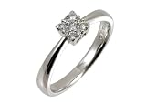 9ct White Gold Diamond Cluster Ladies Ring Size R