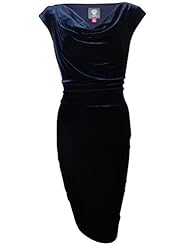 V-neck Cap Sleeves Polyester/Spandex/Velvet Cowl Neck  Dress