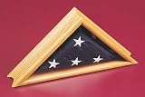 Deluxe Oak Case - Solid oak flag display case