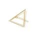Lychee Girl Punk Hollow Out Moon Triangle Hairpin Clamps Gold Tone Triangle