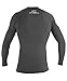 O'Neill Men's Basic Skins UPF 50+ Long Sleeve Rash Guard, Graphite, Large