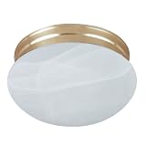 Casual Lighting 2-Bulb Flush Mount - Polished Brass/Marbleized Glass
