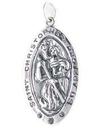 Large Oval Saint Christopher Charm