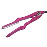 TurboIon Croc PINK FUSCHIA TITANIUM WET TO DRY 1.5 Hair Styling Flat Iron, Free Pouch
