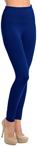 High Waisted Fleece Leggings (Royal Blue, Regular)