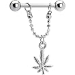 Stainless Steel Pot Leaf Nipple Ring