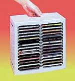 Spring-loaded Touch & Release CD Storage Box for 36 CDs, Ivory