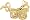 Carriage Charm, Gold Plated Silver