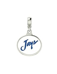 Creighton Bluejays Collegiate Drop Charm Fits Most Pandora Style Bracelets Including Pandora, Chamilia, Zable, Troll and More. High Quality Bead in Stock for Fast Shipping.