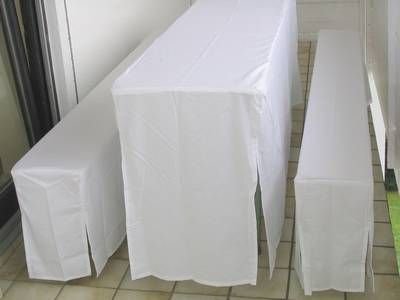 Biertischhussen für Festzeltgarnitur Baumwolle 50 cm bodenlang in weiß