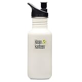 Klean Kanteen 18-Ounce Classic Sport Cap 2.0 Stainless Steel Water Bottle, Glacier White