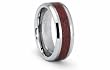 Tungsten Carbide Ring with a Maple Wood Inlay 8mm