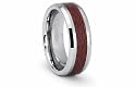 Tungsten Carbide Ring with a Maple Wood Inlay 8mm