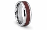 Tungsten Carbide Ring with a Maple Wood Inlay 8mm