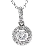 .35CT Solitaire REAL Diamond Pendant Floating Dangle 14K White Gold Necklace .35CT Solitaire REAL Diamond Pendant Floating Dangle 14K White Gold Necklace