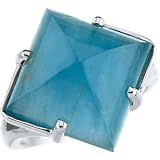 14.00X14.00 MM 14K Yellow Gold Genuine Aquamarine Ring