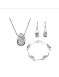 XiangGang ShaoGi 18k White Gold, Round Diamond Ball Fashion Sets, White And Red - 18 inch
