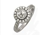 18K White Gold Invisible Set Diamond Ring, Enhanced with Pie-Cut and Pave Set Diamonds.