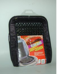 Allison Massage Velour Beaded Seat Cushion Black
