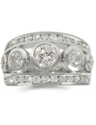CleverEves Unique Right Hand Diamond Band in 18k White Gold
