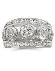 CleverEves Unique Right Hand Diamond Band in Platinum
