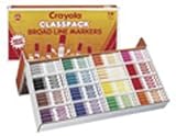 Broad Line 256-Count Classpack Non-Washable Markers, 16 Ea. of 16 Colors per Pk