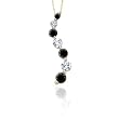 14K Yellow Gold 1/4 ct. Alternating Black and White Diamond "Journey of Love" Curve Pendant with Chain