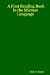 Book First Reading Book in the Micmac Language
