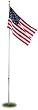 20' Aluminum Flag Pole Set with Flag