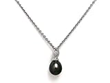 Black South-Sea 9.5mm Pearl Surrounded by Tension Set Diamonds and Set on an 18K White Gold 16