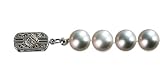 Gray 7.5-8mm Single Strand AS2R2 Cultured Pearl Necklace w. 14k Gold Diamond Clasp (18
