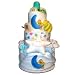 Baby Shower Cakes Three Tier Moon & Stars Diaper Cake