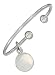 STERLING SILVER CUFF CHARM BRACELET WITH REMOVABLE BALL END AND ROUND TAG