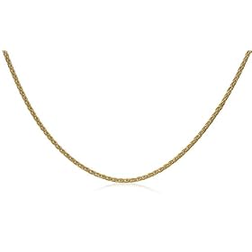 10k Yellow Gold Pave Wheat Chain Necklace, 18